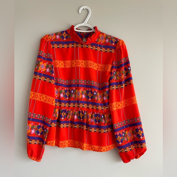 Red open back blouse  by topshop - Picture 1 of 2